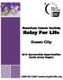 American Cancer Society Relay For Life. Ocean City Sponsorship Opportunities South Jersey Region