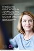FINDING THE RIGHT WORDS IN ADVANCED AND METASTATIC BREAST CANCER (ABC/MBC)
