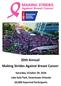 20th Annual Making Strides Against Breast Cancer. Saturday, October 29, 2016 Lake Eola Park, Downtown Orlando 60,000 Expected Participants