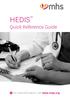 HEDIS. Quick Reference Guide. For more information, visit