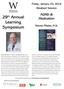 29 th Annual Learning Symposium