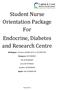 Student Nurse Orientation Package For Endocrine, Diabetes and Research Centre