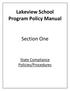 Lakeview School Program Policy Manual. Section One. State Compliance Policies/Procedures