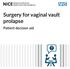 Surgery for vaginal vault prolapse. Patient decision aid