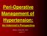 Peri-Operative Management of Hypertension: