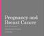Pregnancy and Breast Cancer. Elena Provenzano Addenbrookes Hospital Cambridge