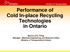 Performance of Cold In-place Recycling Technologies in Ontario