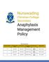 Nunawading Christian College Secondary Anaphylaxis Management Policy