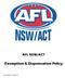 AFL NSW/ACT Exemption & Dispensation Policy