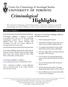 Highlights. Criminological. Volume 15, Number 5 March 2016