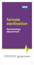 Female sterilisation Gynaecology department